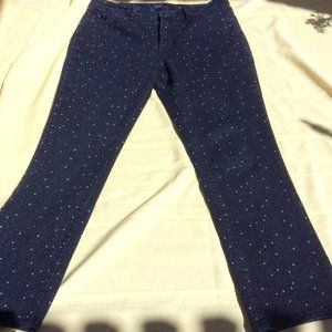Dark wash EUC Denim flare leg Jeans with allover tiny STARS! Women Size 12